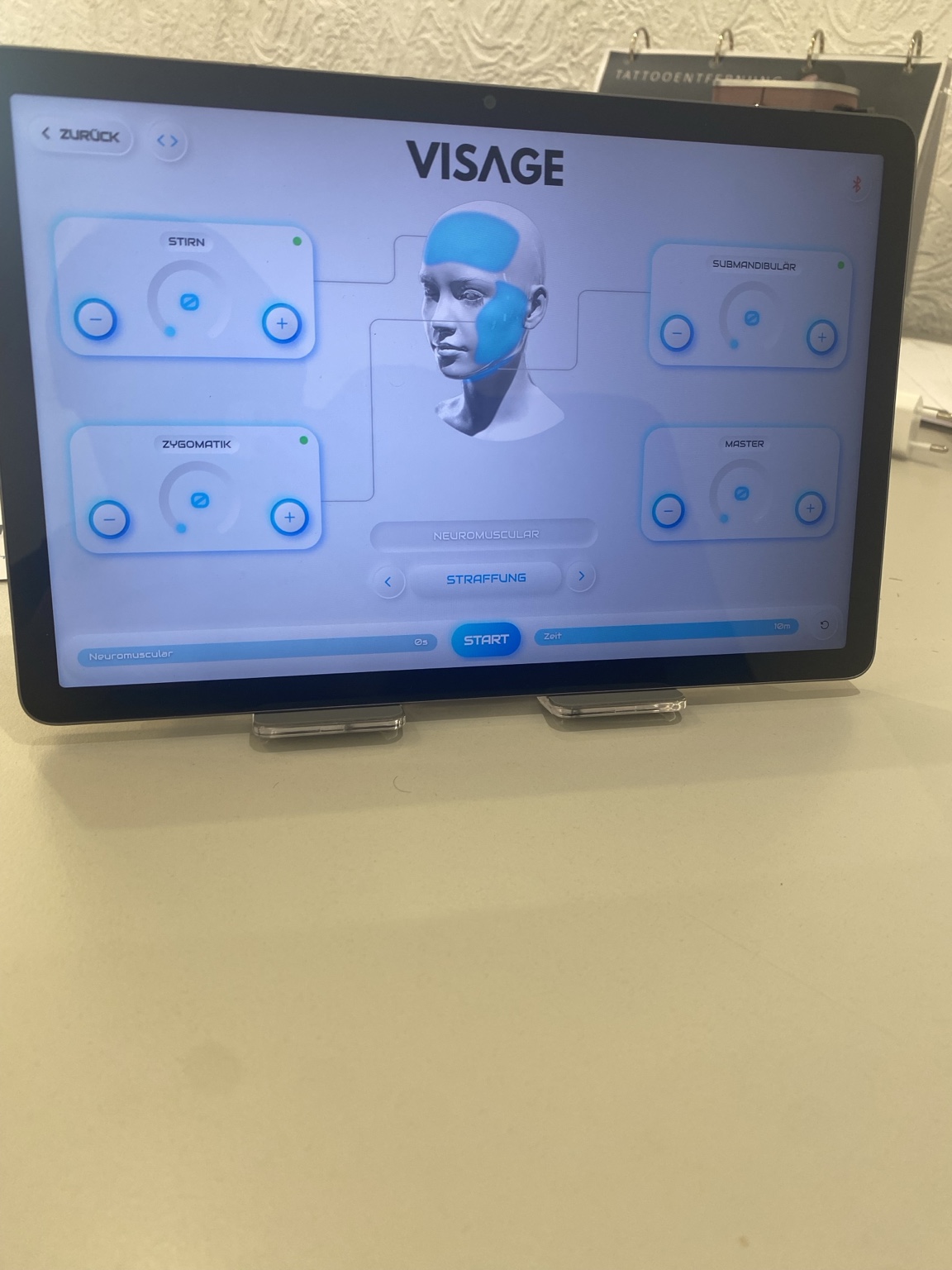 Bedien-Display des Wonder-Visage-Systems